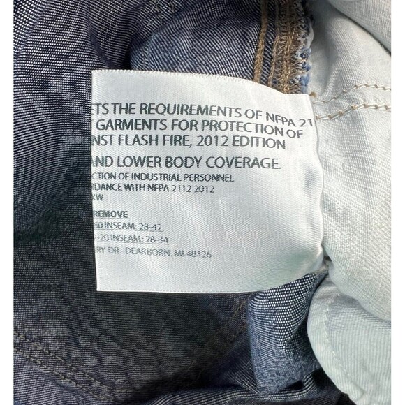 New Carhartt Mens Flame Resistant Signature Denim Dungaree FRB13 DNM 42 x 33 - Picture 16 of 16